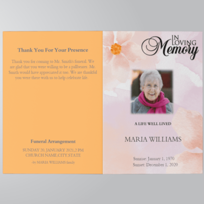 Example of funeral program