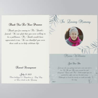 Example of funeral program